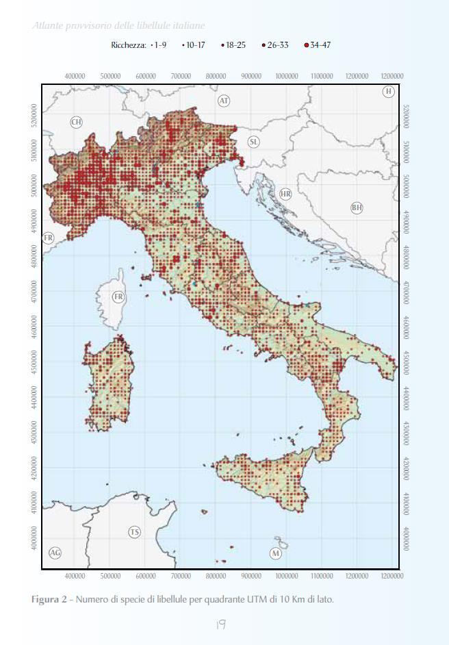 Grado di copertura La carta della copertura riflette sia la reale ricchezza faunistica, sia il grado di esplorazione.