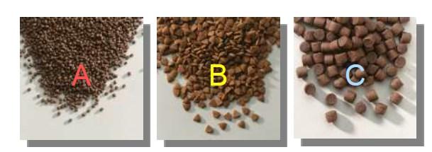 pellet Taille des granules Porosità-capacità di assorbimento micronutrienti Porosité capacité d'absorbir de