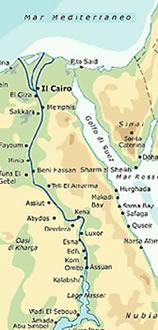 Fai un cerchio intorno al delta del fiume. Dov è secondo te la sorgente del Nilo? A sud! A nord!