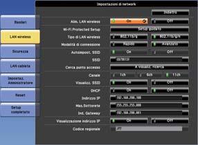 Configurzione del proiettore 11 Attenersi lle istruzioni che seguono per configurre un proiettore d connettere d un LAN wireless o cblt.