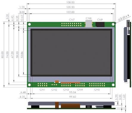 ishape 1 TECHNICAL INFO DISPLAY STD Shape 2 14.TFT4302 1 Display 4.3 con pannello touch integrato con controllo elettronico / Display 4.3 with touch panel integrated and electronic driver 14.