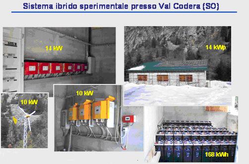 Sistemi di generazione ibridi isolati (Val Codera) Dalle esperienze sulla test facility (fonti rinnovabili, inverter, accumulo
