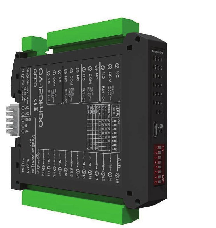 MODULI MULTICANALI I/O SLAVE MODBUS MULTINGRESSO CON USCITE A RELE SPDT 5A, RS485 QA Conforme alle normative CE: EN61000-6-4/2006+ A1 2011; EN61000-6-2/2005 EN61010-1/2010 I moduli