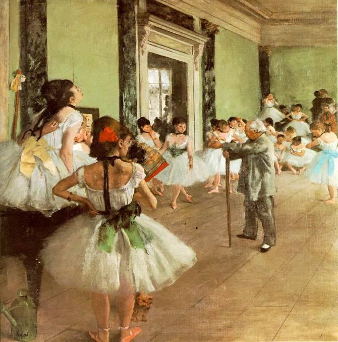 5I, 7 novembre 2011, Pagina 7 di 8 1873-1875 - Olio su tela, 85 x 75 cm - Parigi, Musèe d Orsay composizione rappresenta il momento in cui la ballerina sta provando dei passi di danza sotto l'occhio