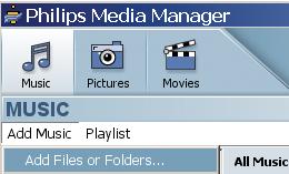 C2 Utilizzo di UPnP 1 2 3 4 Controllare di aver installato Philips Media Manager (PMM) sul PC.