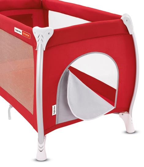 THE COLOURFUL COT THAT DECORATES THE CHILD S BEDROOM AND CAN BE TAKEN ON TRAVELS Lodge is a travel cot that can be used as a