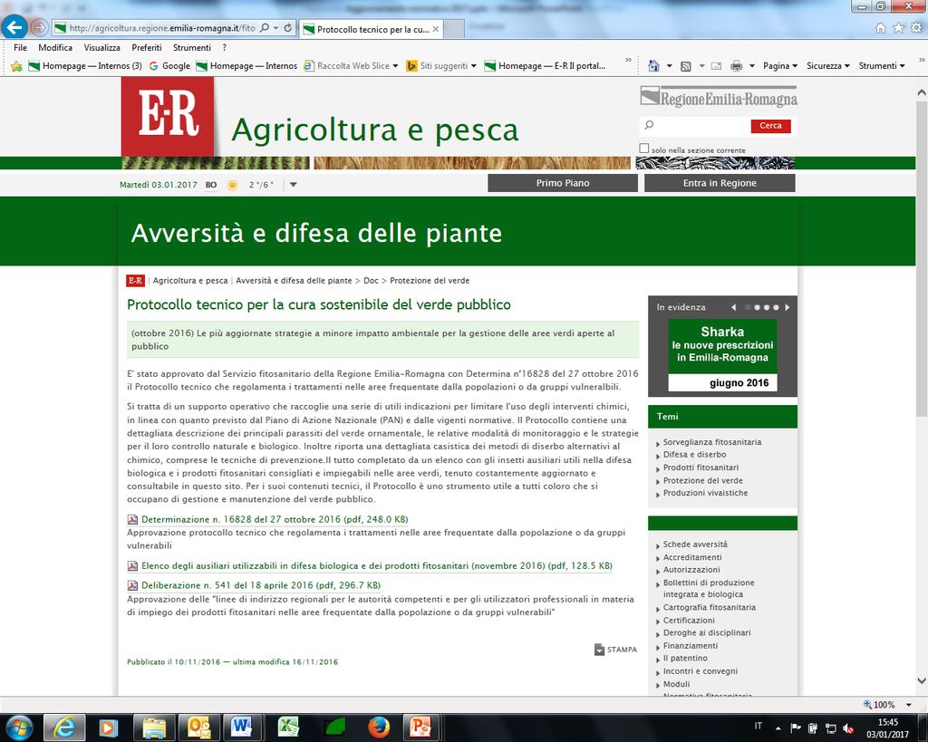 Protocollo tecnico http://agricoltura.regione.emilia-romagna.