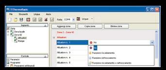 Il software consente inoltre di aggiornare il firmware della Centrale tramite una funzione dedicata.