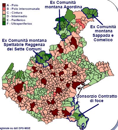 Ex Comunità montana Agordina Ex Comunità montana Sappada e Comelico Ex Comunità montana Spettabile Reggenza dei Sette Comuni