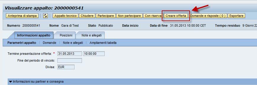 1 - Dopo aver preso visione della documentazione di gara ed essere uscito dall Area Collaborativa, all interno dell evento, il Concorrente per poter creare l offerta dovrà: 1.