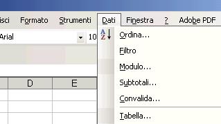 Ordinamento dei dati /1 Ø E possibile ordinare per righe i dati di