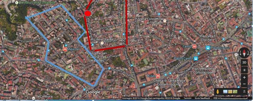 quartiere Sanità per la forte differenza di quota.