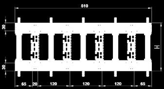 singola sbarra interasse mm Esecuzione: 1 sbarra CLINK PLUS per fase Tipo sbarra Isolatore Corrente nominale In Sezione rame Altezza isolatore H