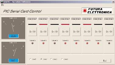 FT515K software di gestione La scheda I/O Seriale è completamente compatibile con il software PIC Serial Card Control sviluppato per il kit FT357.