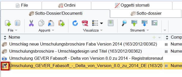 L icona del sotto-dossier di un ordine chiuso presenta l abituale segno di spunta. 5.