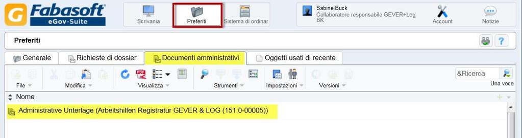 1.2.2 Documenti amministrativi 1.3 Oggetti usati di recente 1.3.1 Impostazioni di visualizzazione 1.