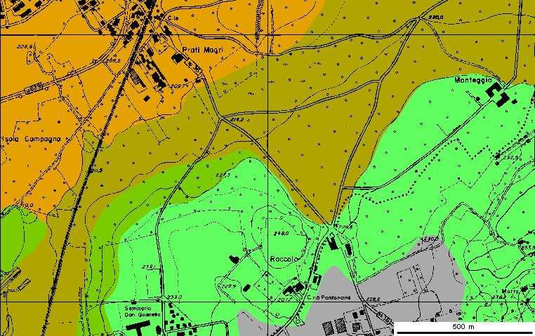 3.0 RISULTANZE DELL INDAGINE EFFETTUATA 3.1 Inquadramento geologico generale L area di indagine si colloca, a quota media di 218 m s.l.m., in ambito geomorfologico di pendio di raccordo tra il l alto strutturale di Cadrezzate e la piana prospiciente il Lago Maggiore.