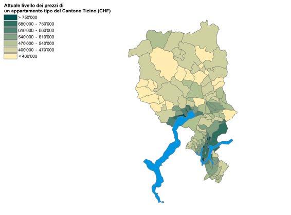 Per quel che concerne il prezzo degli appartamenti (APEX), l evoluzione è la seguente: 1 Lugano Locarno Bellinzona Mendrisio Tre Valli Livelli dei prezzi per Comune Le