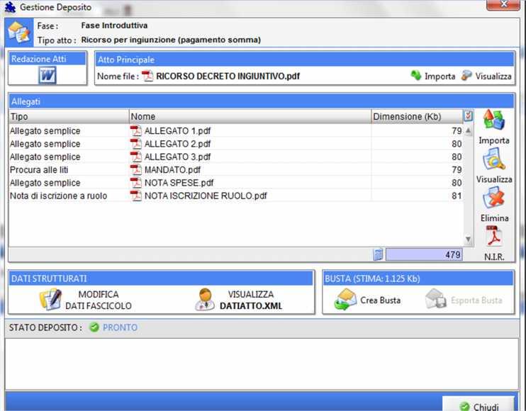 La Nota di iscrizione a Ruolo Invece che preparare separatamente la N.I.R. (ad es. con EasyNota) è possibile utilizzare l apposita funzione da Consolle come illustrato a sinistra.