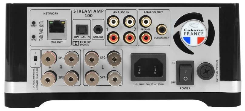 Connettivita Input : Digital x4 : DLNA (WiFi or Ethernet RJ45) Optical SPDIF (Dolby Digital) USB (DLNA server)