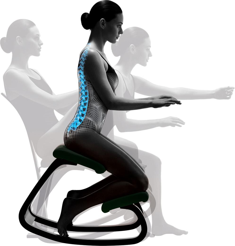 I maggiori benefici di una seduta Varier Balans COLLO Riduzione dei disturbi cervicali e della cefalea muscolo-tensiva OCCHI Comodità e funzionalità della posizione migliorano l attenzione e l