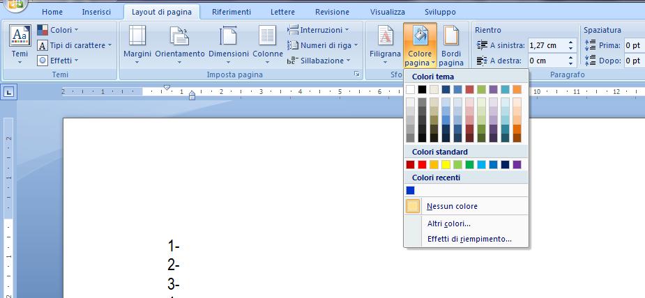 COME VISUALIZZARE LA PAGINA DI WORD COLORATA selezionare la