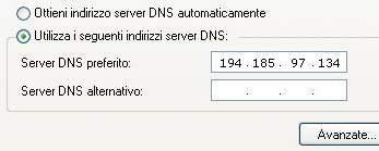 97.134 cliccare il tasto "Avanzate" selezionare la voce "Usa gateway predefinito sulla rete remota"