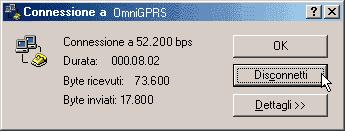 comparira' una schermata con i dati sulla connessione ed il tasto "Disconnetti" da cliccare per terminare