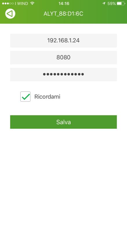 Premi sul nome del tuo gateway e inserisci la Password di accesso posizionata sull etichetta presente sotto il gateway.