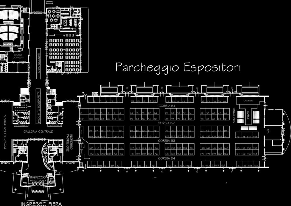 Gli spazi espositivi saranno riservati sulla base delle singole esigenze degli espositori con aree espositive di 8, 12 m 2 e multipli e postazione desk di 4 m 2.