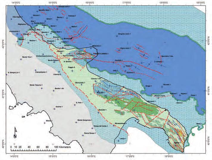 Ordine regionale dei geologi - Puglia Figura 3 - Ricostruzione della Piattaforma Apula e del bacino Adriatico o Ionico.