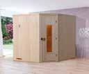 34 Il particolare Le saune delle casette per sauna WEKA sono costituite da elementi per pareti di 68 di spessore, isolati e adatti per la sauna e da una speciale porta anch'essa isolata - il calore