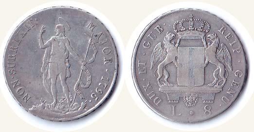 163 164 165 166 (Monete Genovesi) 167 168 163 GENOVA - Dogi Biennali - 96 Lire 1796; D/