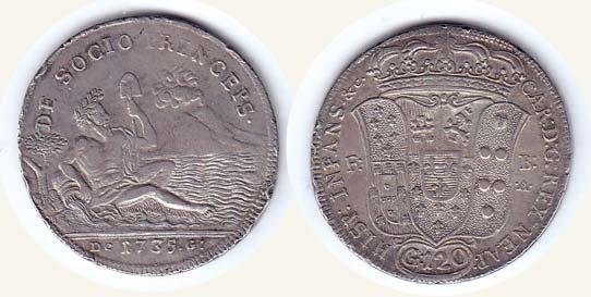 352 353 354 356 358 360 (Monete di Città Italiane) 352 NAPOLI - Carlo di Borbone - Piastra da 120 Grana 1735.CNI 13 var Neap. RR AR q.spl 500 353 NAPOLI - Carlo di Borbone - Piastra da 120 Grana 1749.