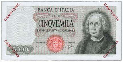 000 Lire A. da Messina - Biglietot campione - 300 esemplari emessi (es. n.142) - Certificato F. Gavello - Gav. BI68.