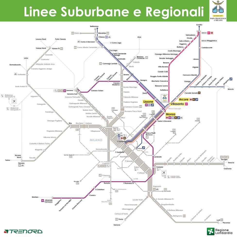 Per raggiungere in treno il Parco di Monza Sono state individuate 4 stazioni porta: Monza: per chi proviene da Milano e altre linee sud/est/ovest convergenti su Milano Lissone: per chi proviene da