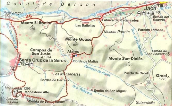 Deviazione: all hotel Aragon, a 12km da Jaca, prendere la ctra in salita verso santa Cruz de la seros (4km) e poi per san Juan de la peña 4km su strada.