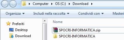 Figura 17 - Il menu contestuale con la voce "Estrai qui" Figura 18 - La nuova cartella SPOCRI-INFORMATICA contenente i file della VM A questo punto si