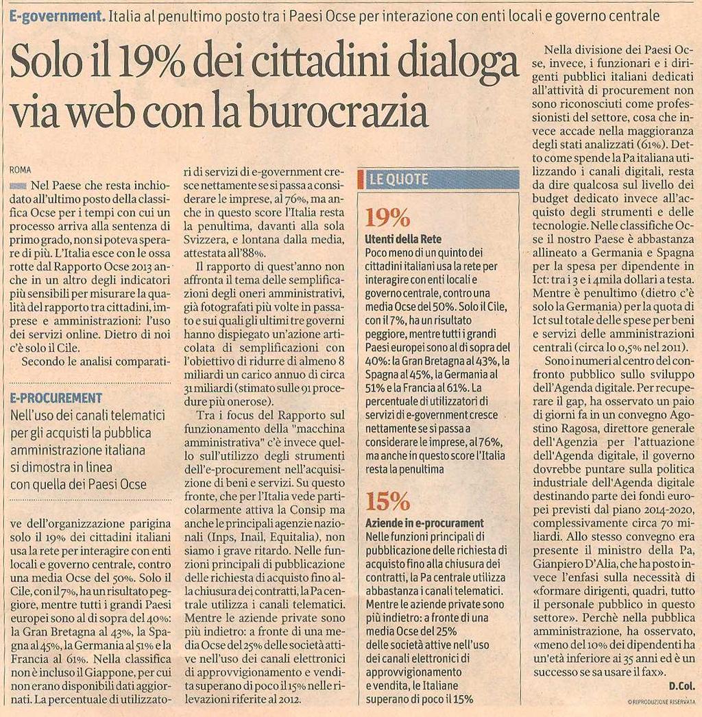 Testata: IL SOLE 24 ORE Solo il 19% dei