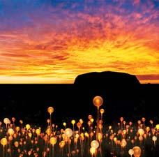 Successivamente trasferimento al punto d osservazione per ammirare il tramonto su Uluru con gli affascinanti colori del monolite in costante cambiamento.