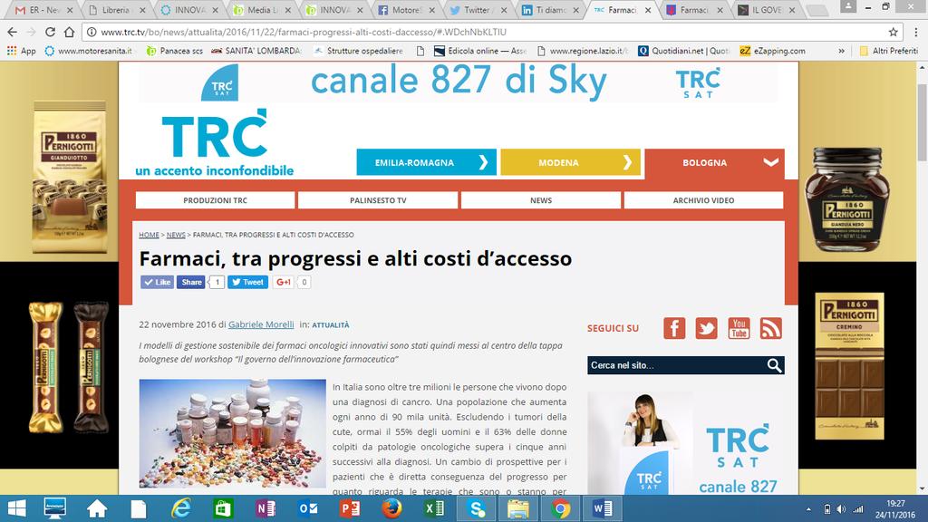 TRC http://www.trc.tv/bo/news/attualita/2016/11/22/farmaci-progressi-alti-costi-daccesso/#.