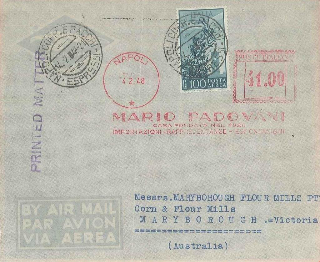 isolato su tessera di riconoscimento postale in data 6.11.1948 Tariffa: 100 l.