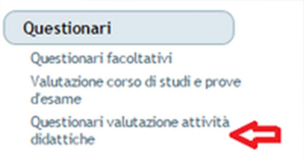 Compilazione del Questionario Il questionario è raggiungibile dalla voce: