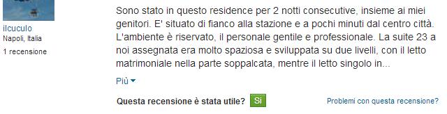 RATING STRUTTURE - COMMENTI E INDICE DI GRADIMENTO Secondo