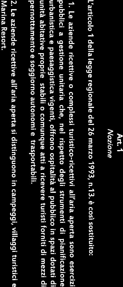 ) pubblici a gestione unitaria che, nel rispetto degli strumenti di pianificazione Marina Resort. 1. Le aziende ricettive o complessi turistico-ricettivi all aria aperta sono esercizi 2.