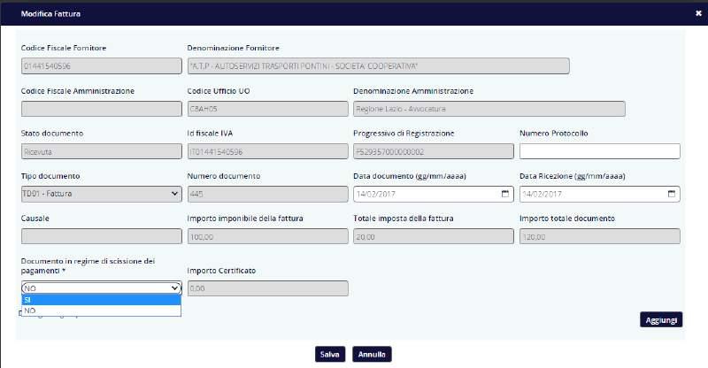 Figura 39 Per consentire la corretta registrazione delle quote dell imponibile e dell IVA, l importo totale imponibile e l importo totale dell imposta sono stati resi obbligatori in fase di