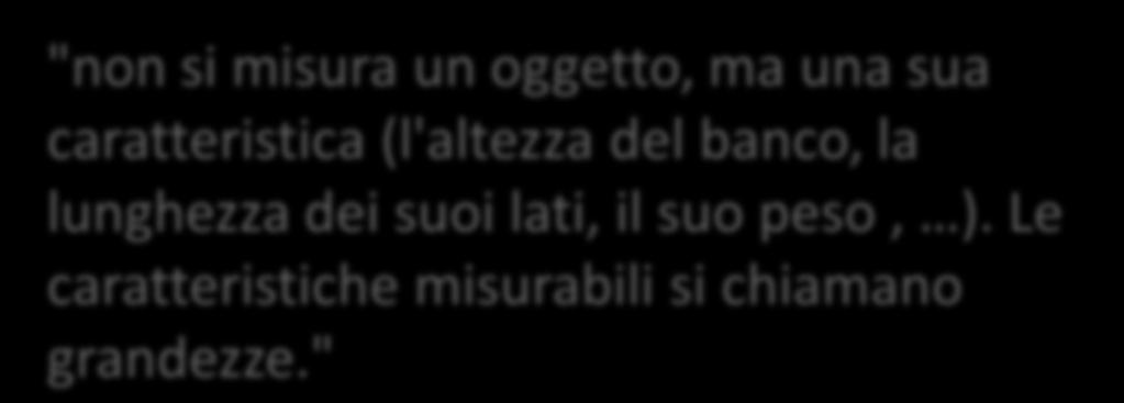 FASE 1: Cosa significa misurare una grandezza?