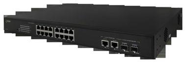 Switche PoE per telecamere IP con alimentatore Serie S, SF 230VAC DMI RJ-45 LAN 10/100/1000 Mbps Registratore Prodotto del campione: SF116 Telecamere IP PoE Data + Power (48VDC) RJ-45 LAN 10/100 Mbps