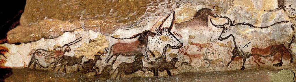 sopravvivenza di un intero gruppo familiare. Il bisonte ferito è stato dipinto nella grotta di Altamira, in Spagna, da un uomo vissuto circa 14 000 anni fa.