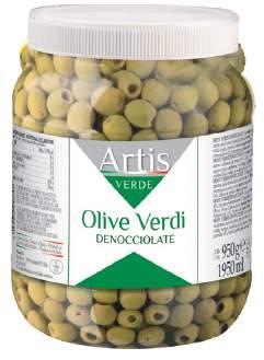 140 Le Olive in pet Olive verdi denocciolate AF815 Formato Pet ml 1950 6 Pet Olive verdi senza nocciolo di media